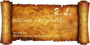 Rényi László névjegykártya